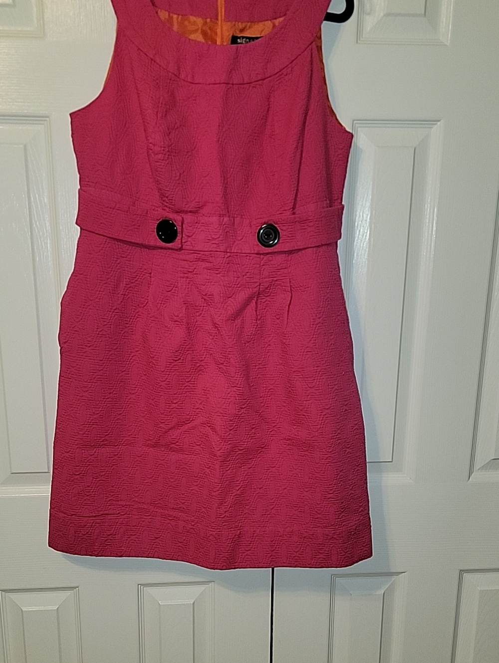 Robbie Bee Hot Pink Textured Dress